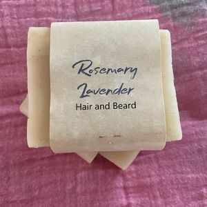 Set of two bars of Rosemary Lavender Hair & Beard Soap